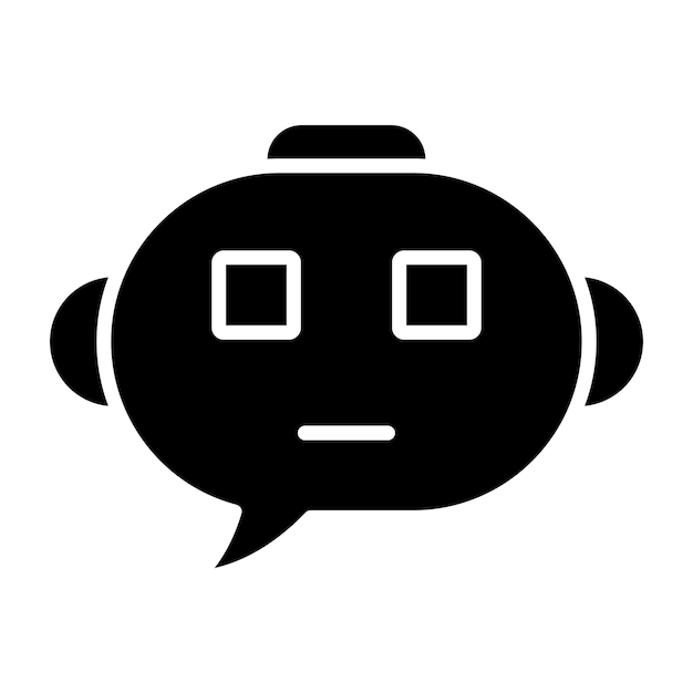 Vetor estilo de ícone de chatbot de design vetorial