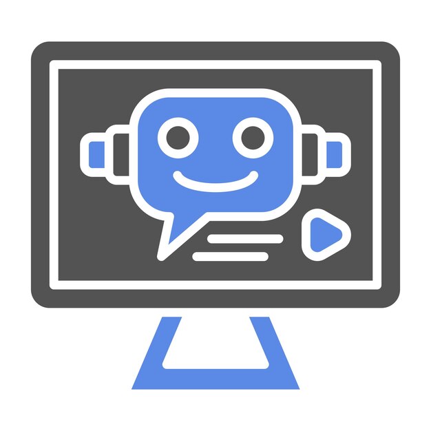 Vetor estilo de ícone de chatbot de design vetorial