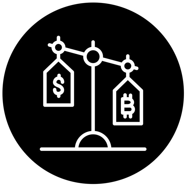 Vetor estilo de ícone de comparação de preços de design vetorial