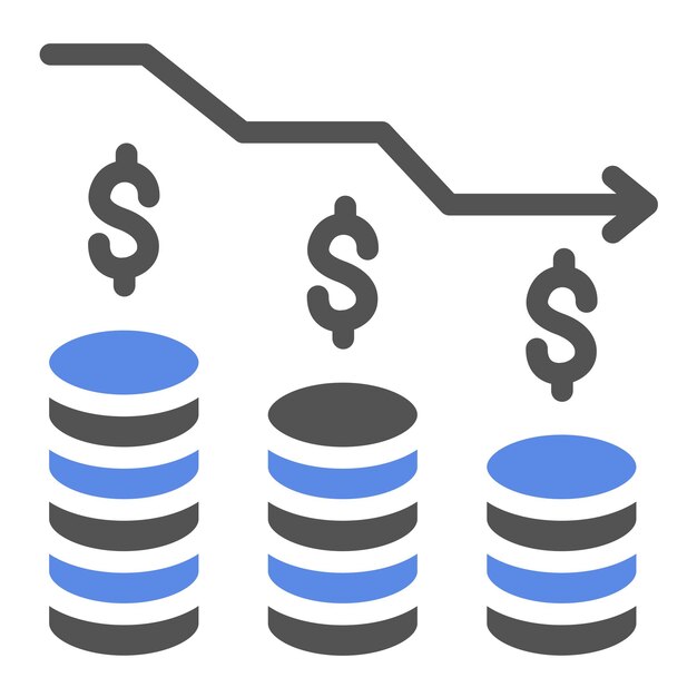 Estilo de ícone de depreciação de design vetorial