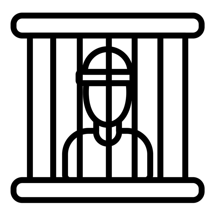 Vetor estilo de ícone de desenho vetorial de prisioneiro