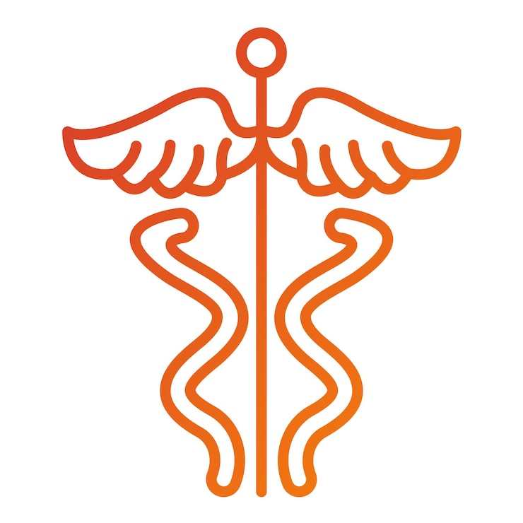 Vetor estilo de ícone de design vetorial caduceus