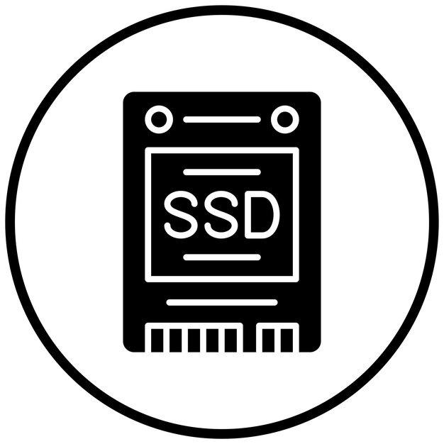 Estilo de ícone de design vetorial ssd