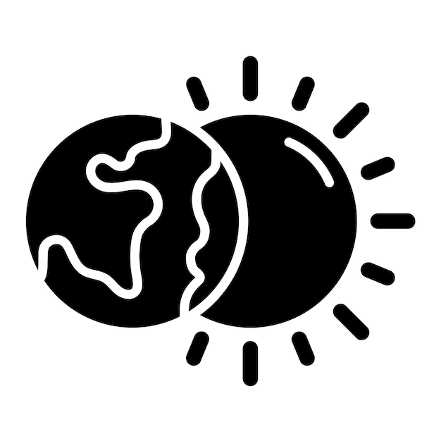 Vetor estilo de ícone de eclipse lunar de design vetorial