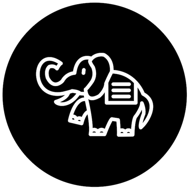 Vetor estilo de ícone de elefante de design vetorial