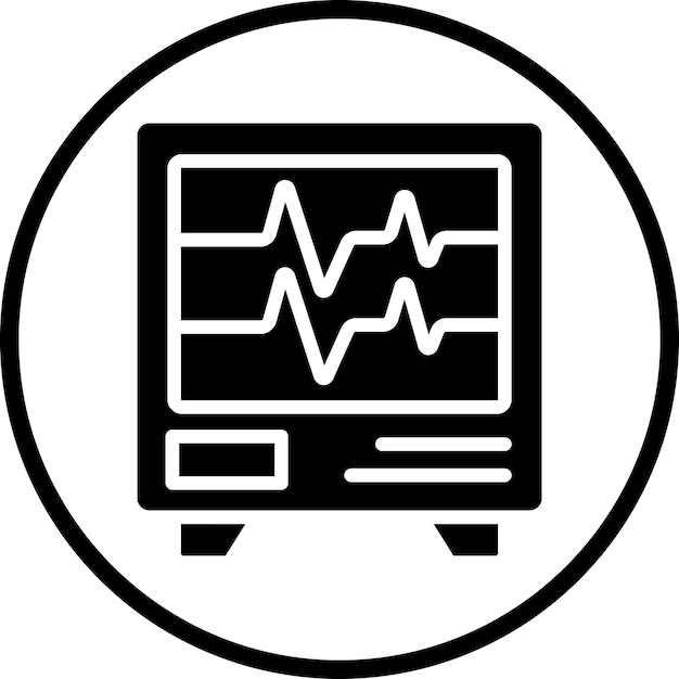 Vetor estilo de ícone de eletrocardiograma de design vetorial