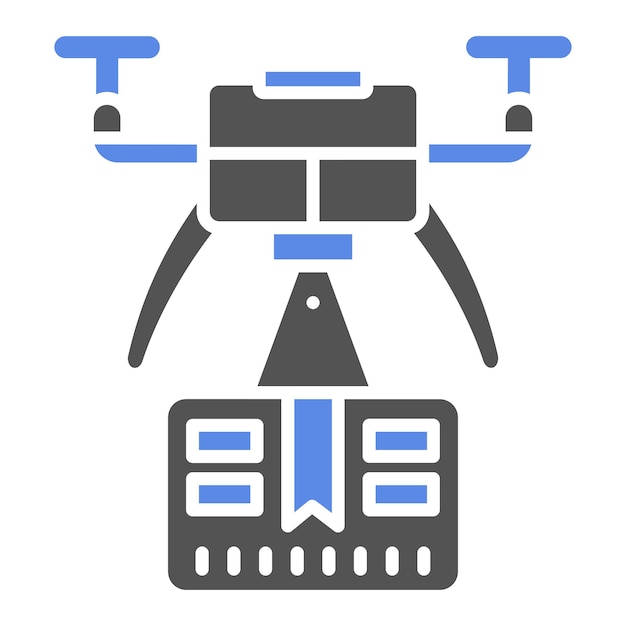 Estilo de ícone de entrega de drone de design vetorial