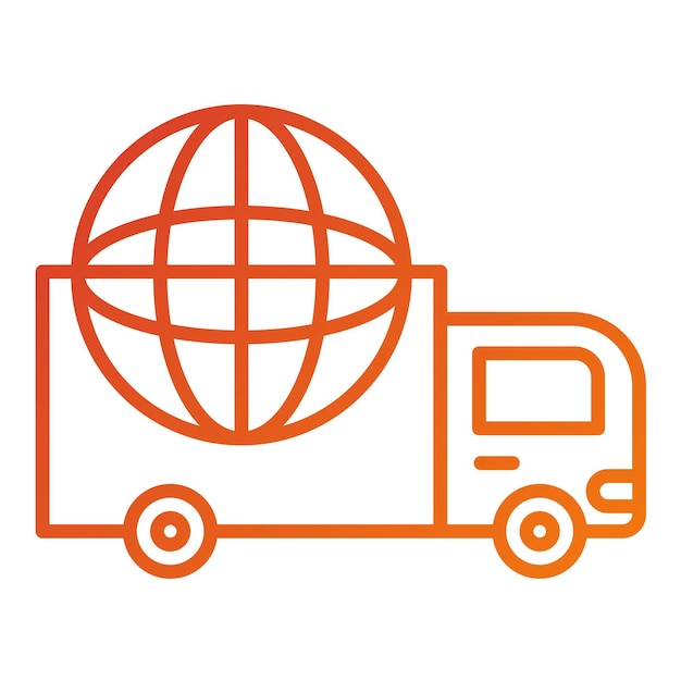Estilo de ícone de envio internacional de design vetorial