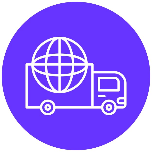 Estilo de ícone de envio internacional de design vetorial