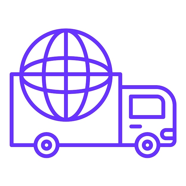 Estilo de ícone de envio internacional de design vetorial