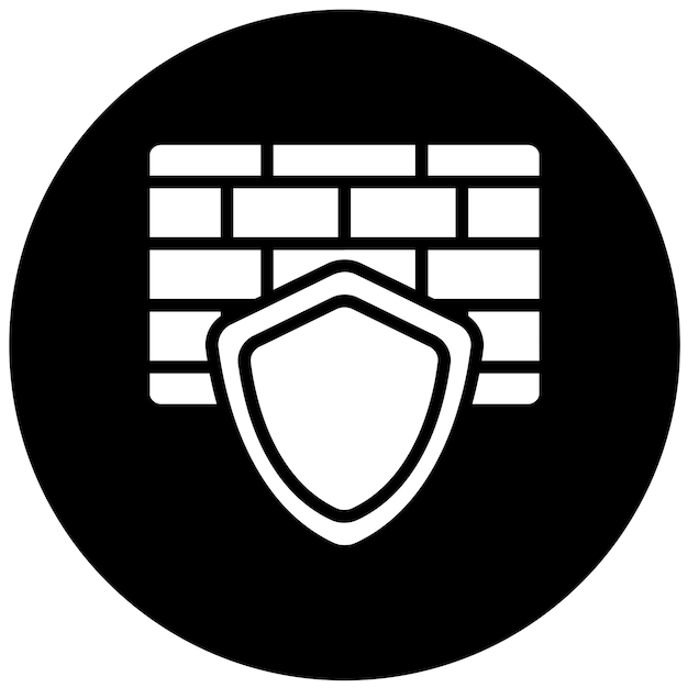 Vetor estilo de ícone de escudo de firewall de design vetorial