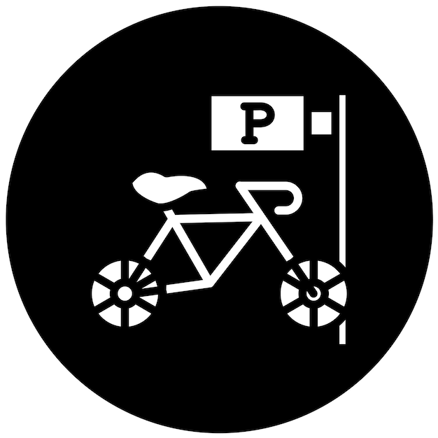 Vetor estilo de ícone de estacionamento de bicicleta de design vetorial