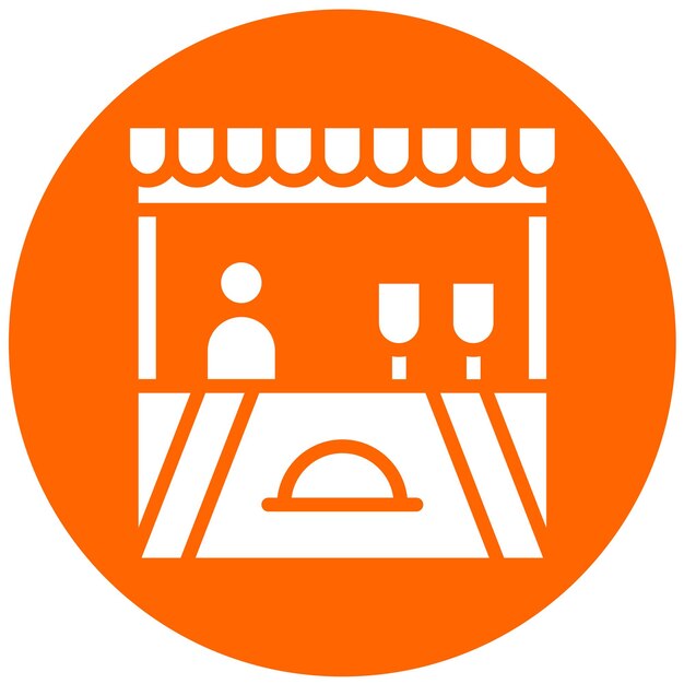 Estilo de ícone de estande de alimentos de design vetorial