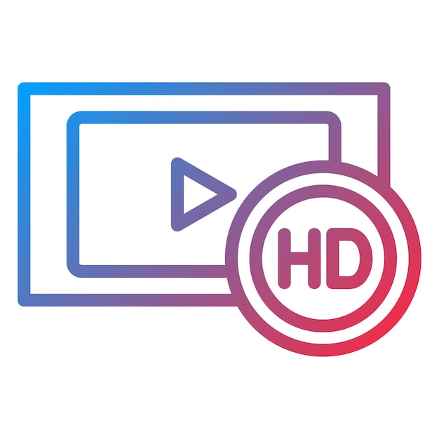 Vetor estilo de ícone de filme hd de design vetorial