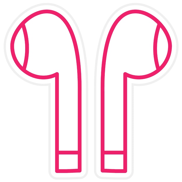 Estilo de ícone de fones de ouvido de design vetorial
