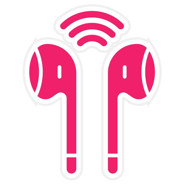 Vetor estilo de ícone de fones de ouvido sem fios