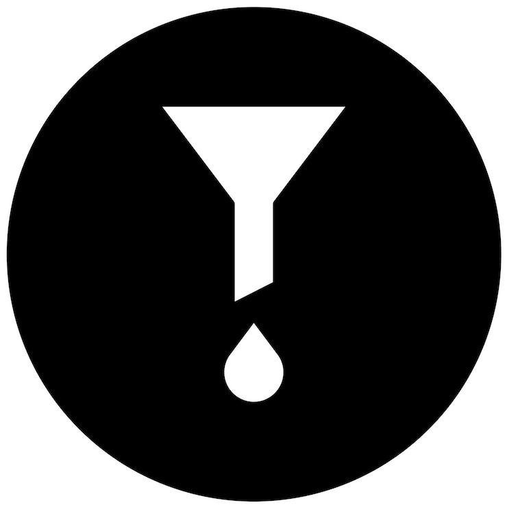 Vetor estilo de ícone de funil de óleo de design vetorial