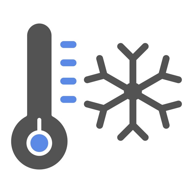 Vetor estilo de ícone de hipotermia de design vetorial