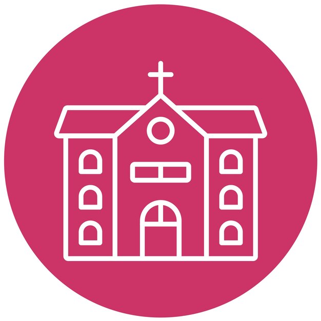 Estilo de ícone de igreja de design vetorial