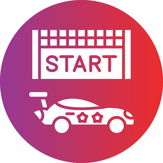 Estilo de ícone de início de corrida de design vetorial