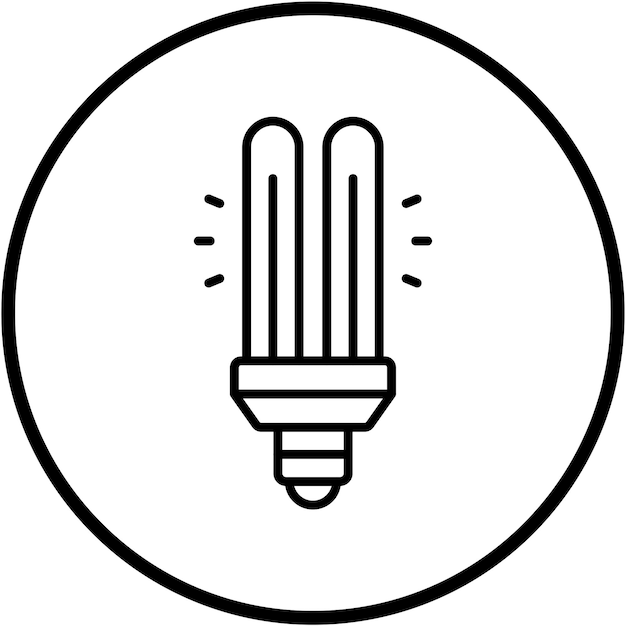 Vetor estilo de ícone de lâmpada compacta de design vetorial cfl