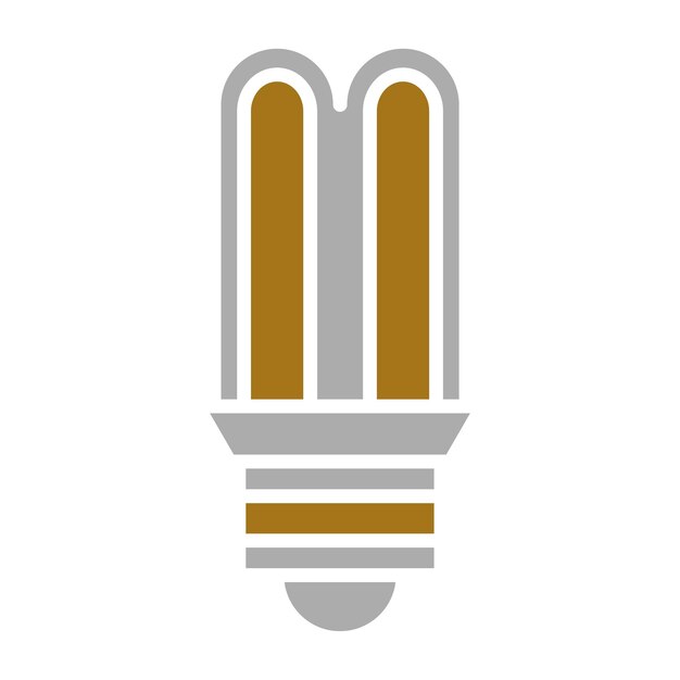 Vetor estilo de ícone de lâmpada tubular de design vetorial cfl