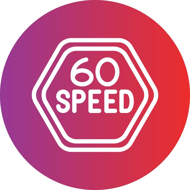 Estilo de ícone de limite de velocidade de design vetorial 60