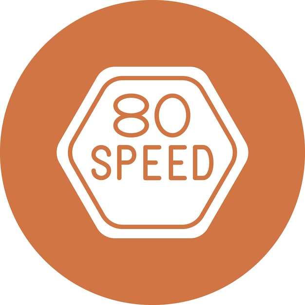 Estilo de ícone de limite de velocidade de design vetorial 80