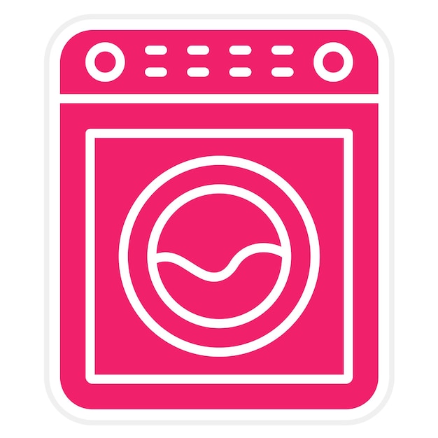 Vetor estilo de ícone de máquina de lavar de design vetorial