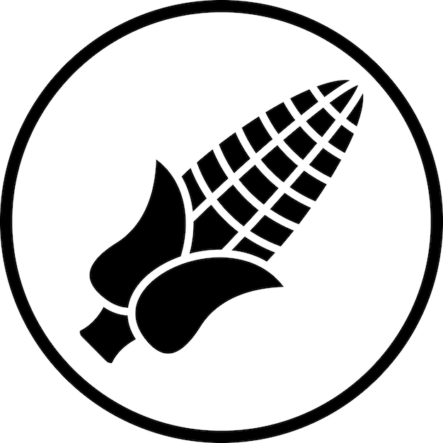 Estilo de ícone de milho de design vetorial