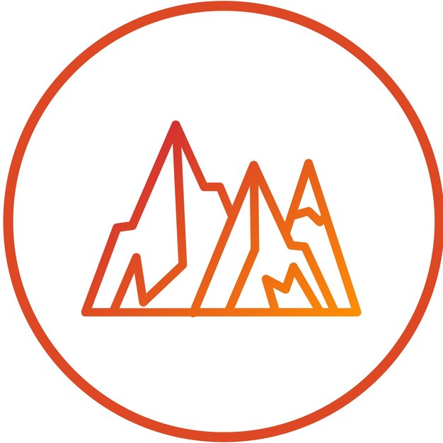 Estilo de ícone de montanha de design vetorial