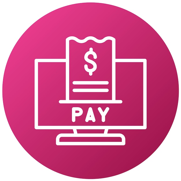 Vetor estilo de ícone de pagamento on-line de design vetorial