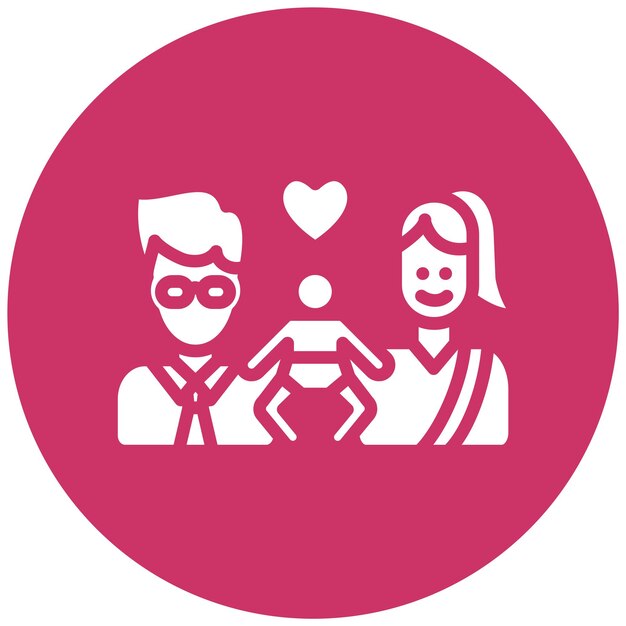 Estilo de ícone de parentalidade positiva de design vetorial