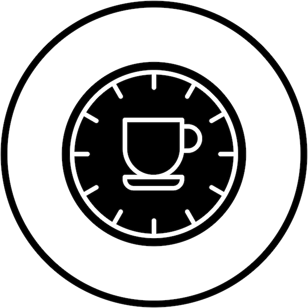Vetor estilo de ícone de pausa de café de design vetorial
