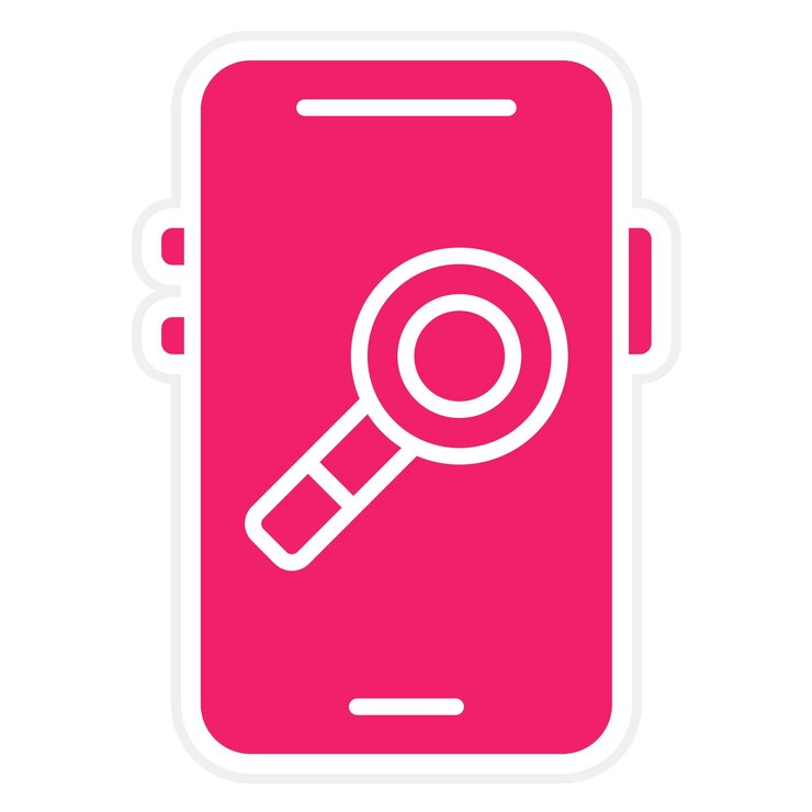 Vetor estilo de ícone de pesquisa móvel de design vetorial
