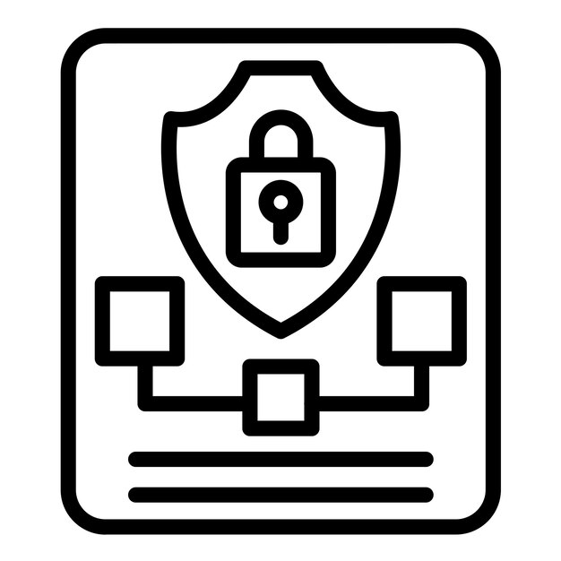 Estilo de ícone de planejamento de segurança de projeto vetorial