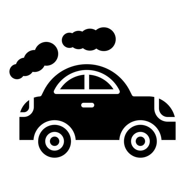 Estilo de ícone de poluição de carros de design vetorial