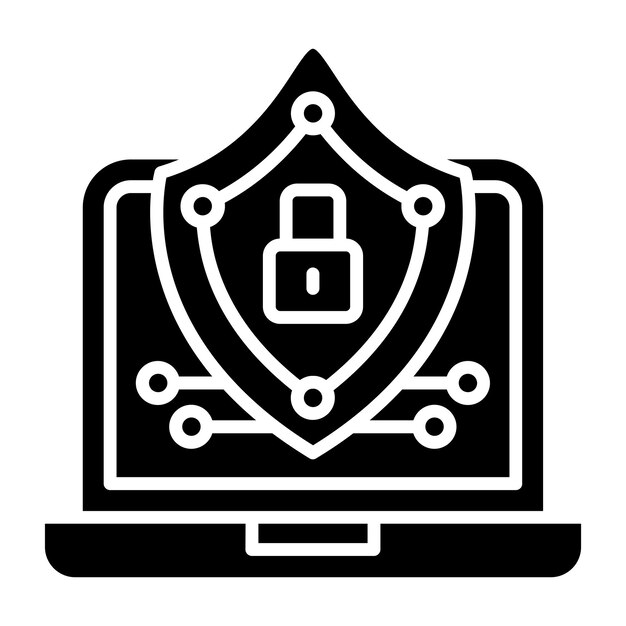 Estilo de ícone de privacidade cibernética de design vetorial