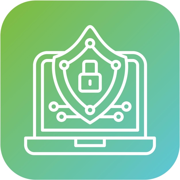 Estilo de ícone de privacidade cibernética de design vetorial