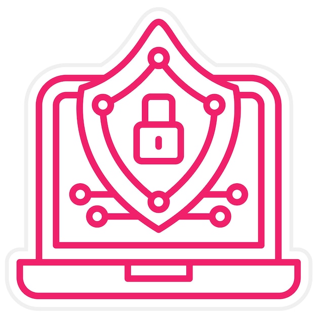 Estilo de ícone de privacidade cibernética de design vetorial
