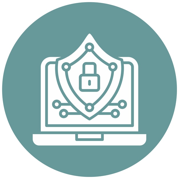 Estilo de ícone de privacidade cibernética de design vetorial