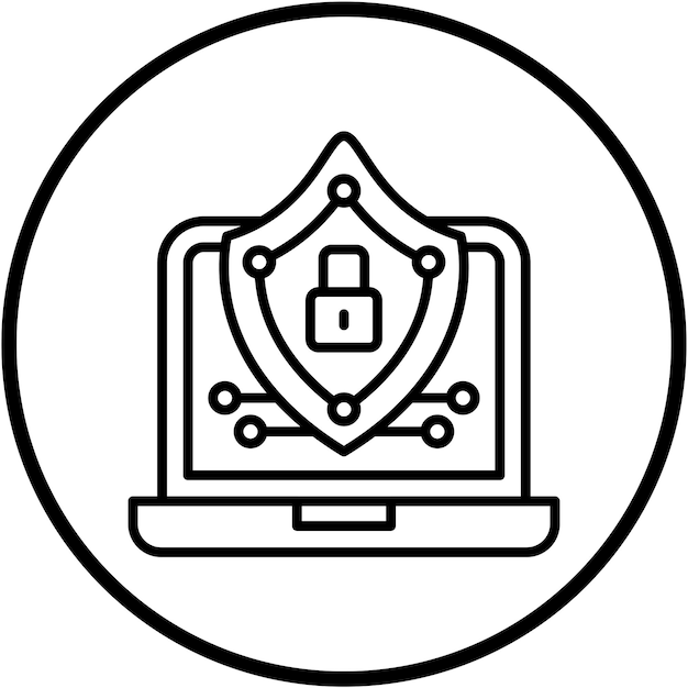 Estilo de ícone de privacidade cibernética de design vetorial