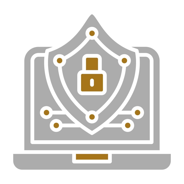 Estilo de ícone de privacidade cibernética de design vetorial