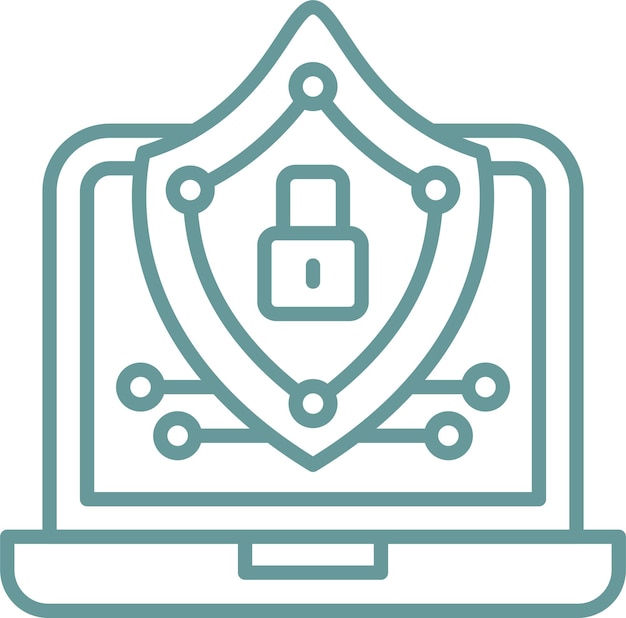 Estilo de ícone de privacidade cibernética de design vetorial