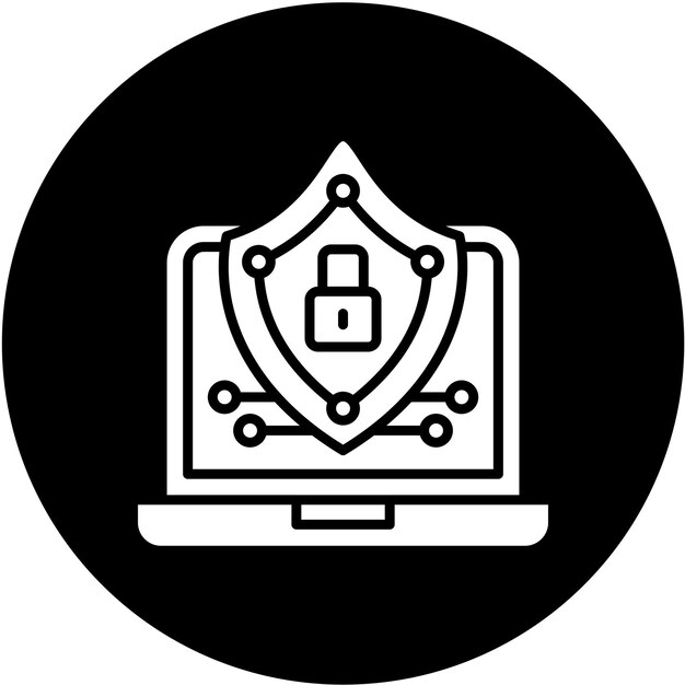 Estilo de ícone de privacidade cibernética de design vetorial