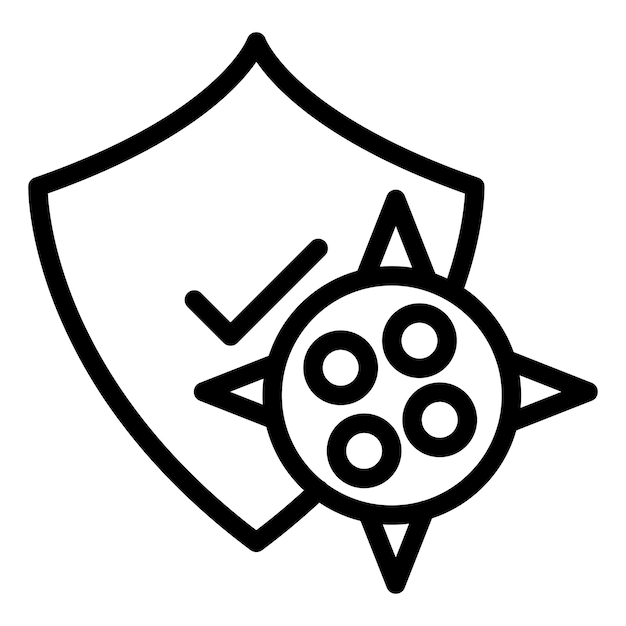 Vetor estilo de ícone de proteção contra vírus de design vetorial