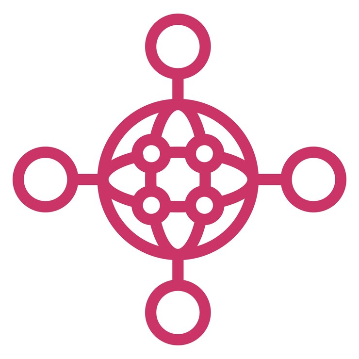 Vetor estilo de ícone de rede global de design vetorial