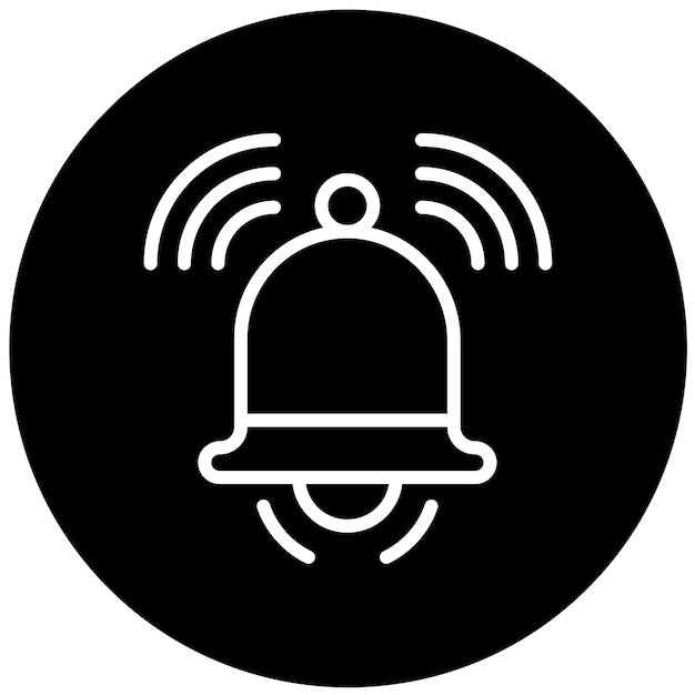 Estilo de ícone de sino de notificação de design vetorial