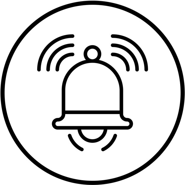 Estilo de ícone de sino de notificação de design vetorial