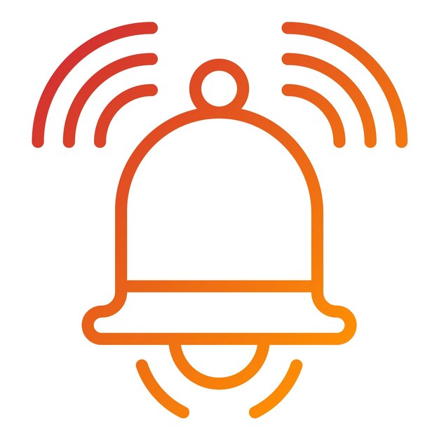 Estilo de ícone de sino de notificação de design vetorial